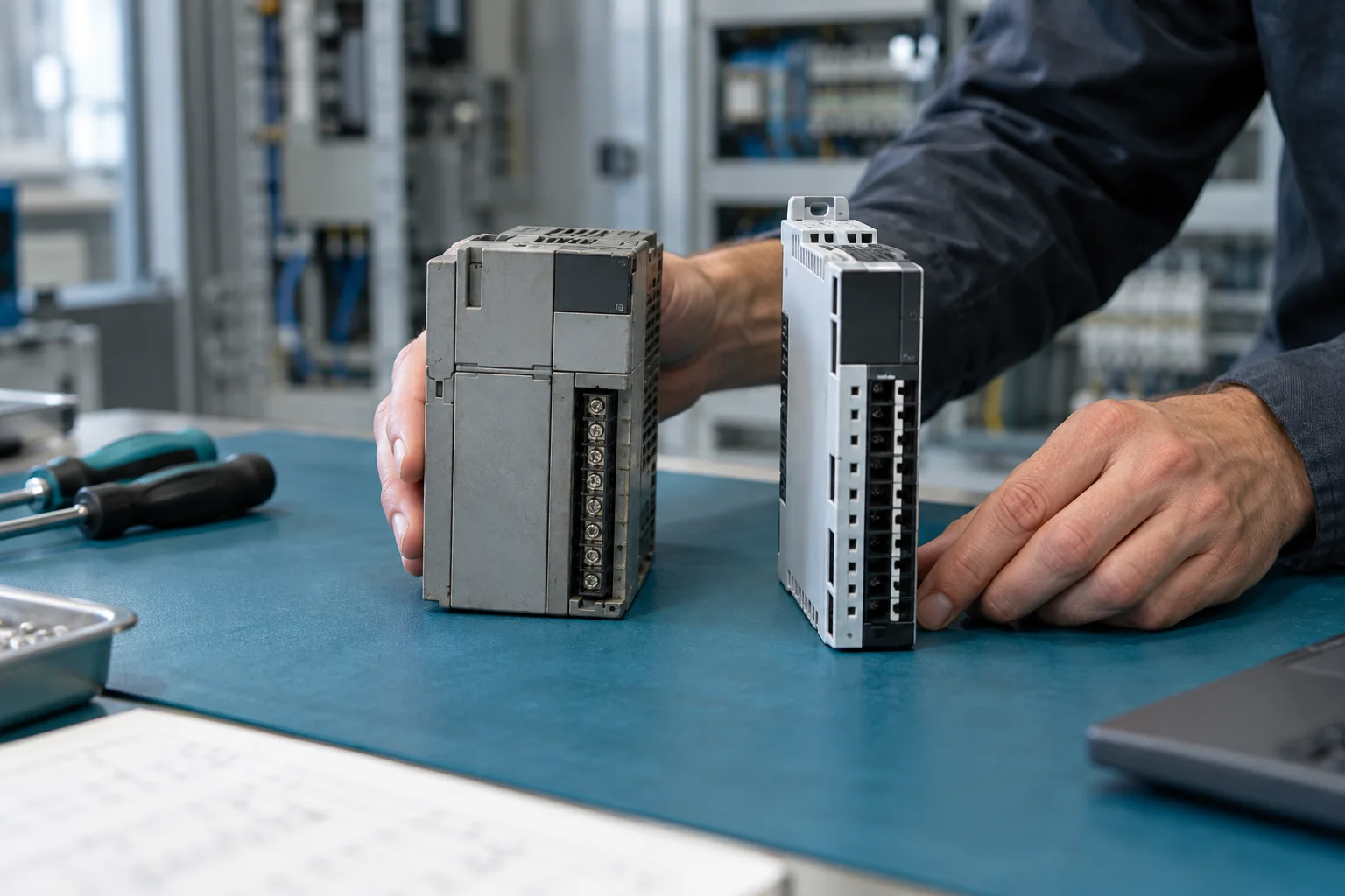 comparison of older and newer industrial control modules