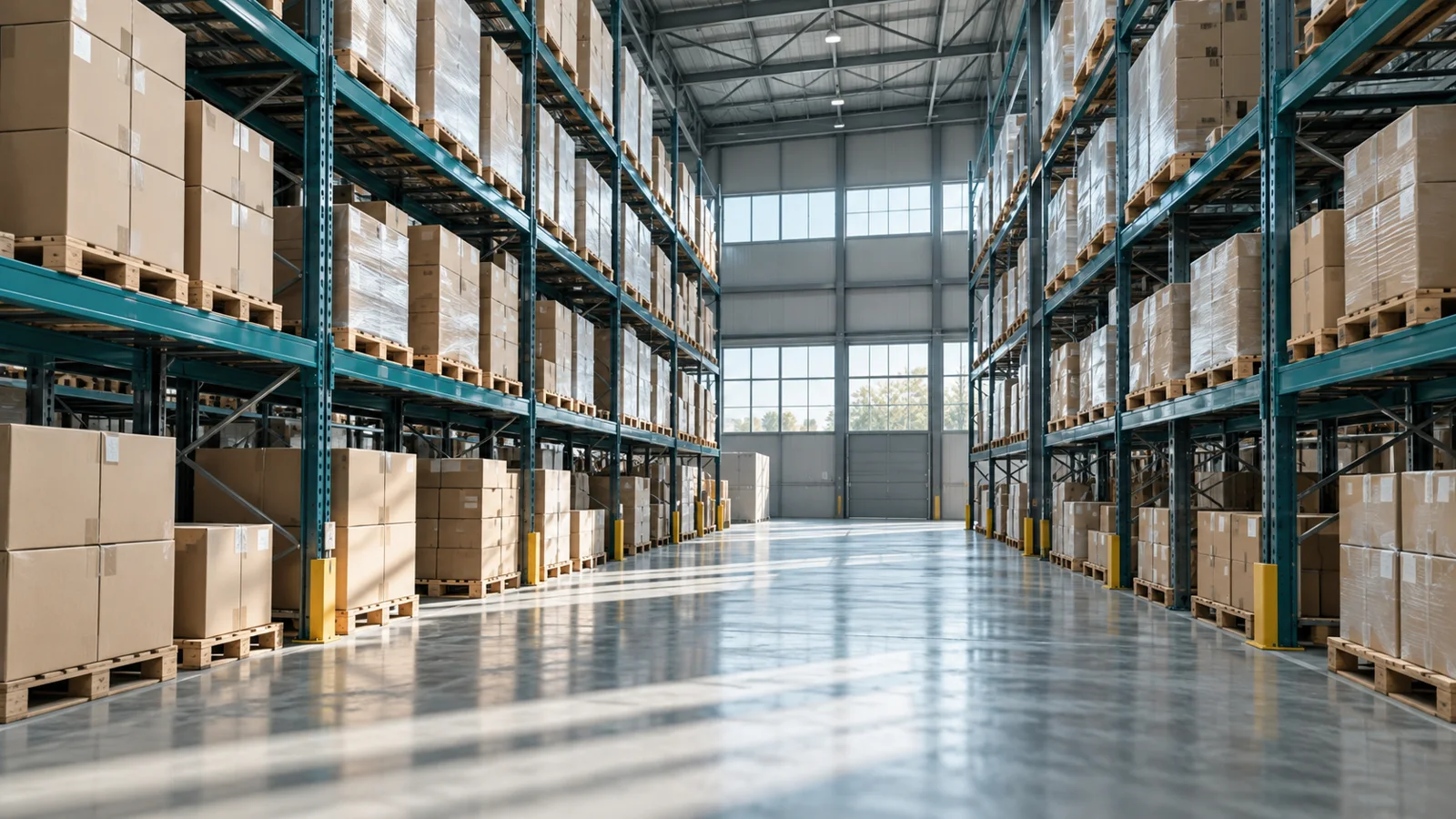 industrial distribution warehouse aisle